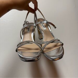 Silver Strappy Women's Sandals